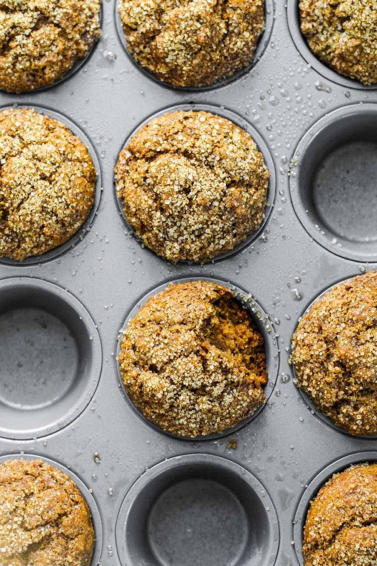 Gingerbread muffins in a pan.